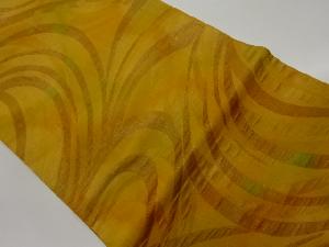 曲線模様織出し開き名古屋帯（額縁仕立て）